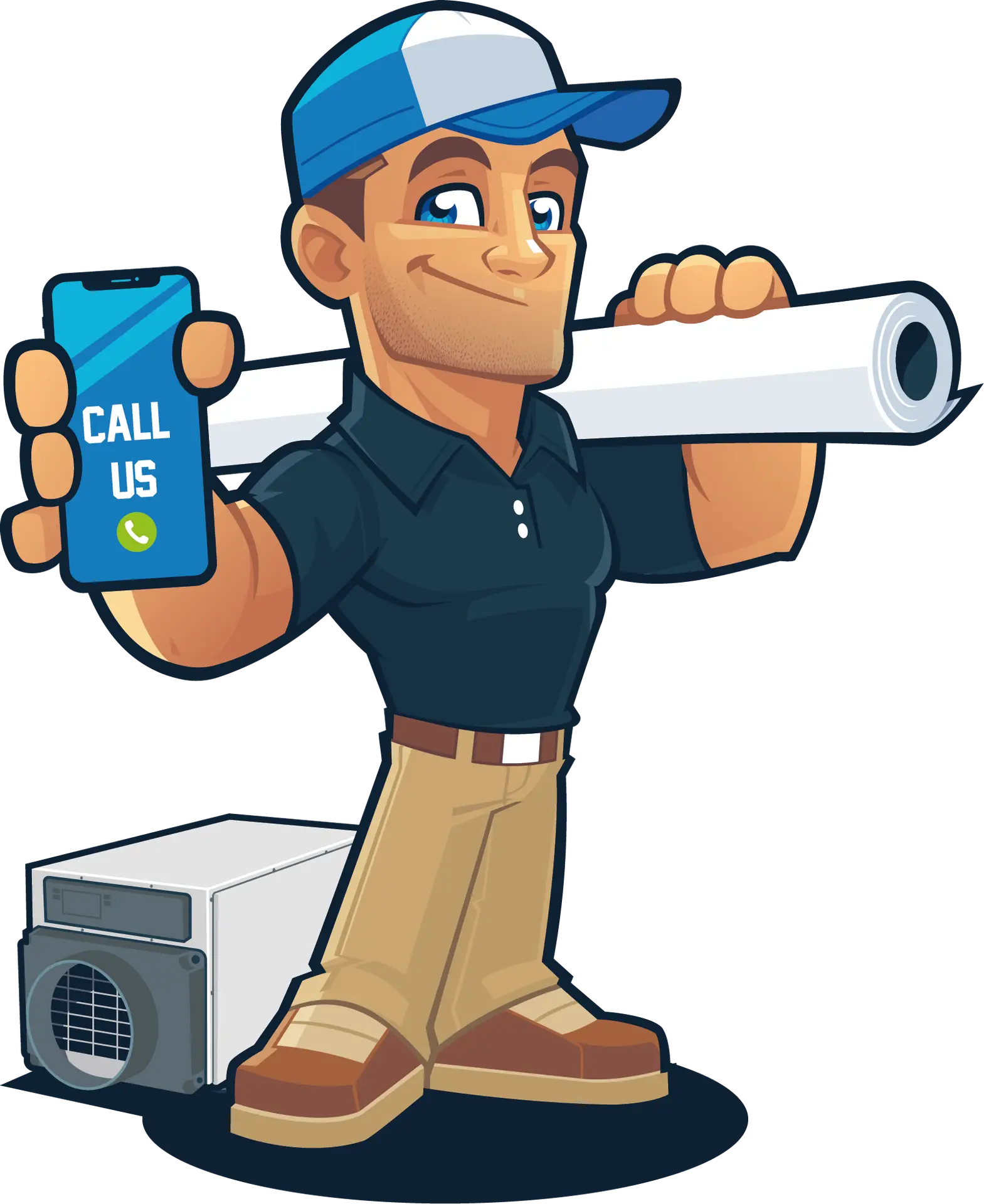 Blue Collar CrawlSpace Mascot 04